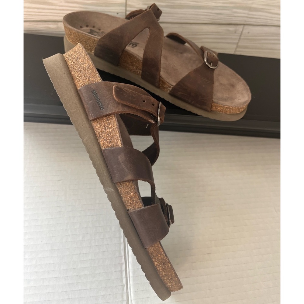 Mephisto Woman’s Brown Leather Hannah Sandals